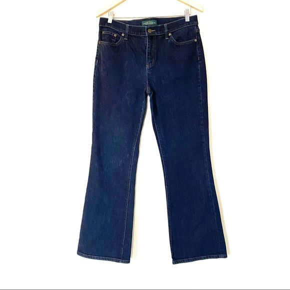 Ralph Lauren Women's Dark Wash Wide Leg Jeans Size 8 EUC - Picture 1 of 13